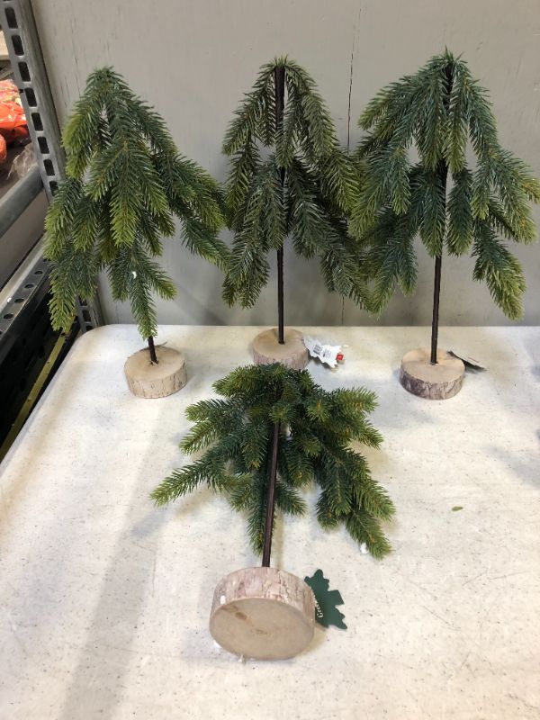 Photo 1 of 4PK SMALL GREEN PINE TREES 12"