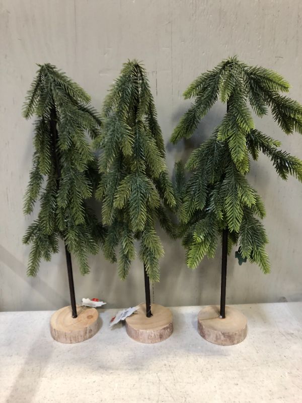 Photo 1 of 3PK LARGE GREEN PINE TREE 18"