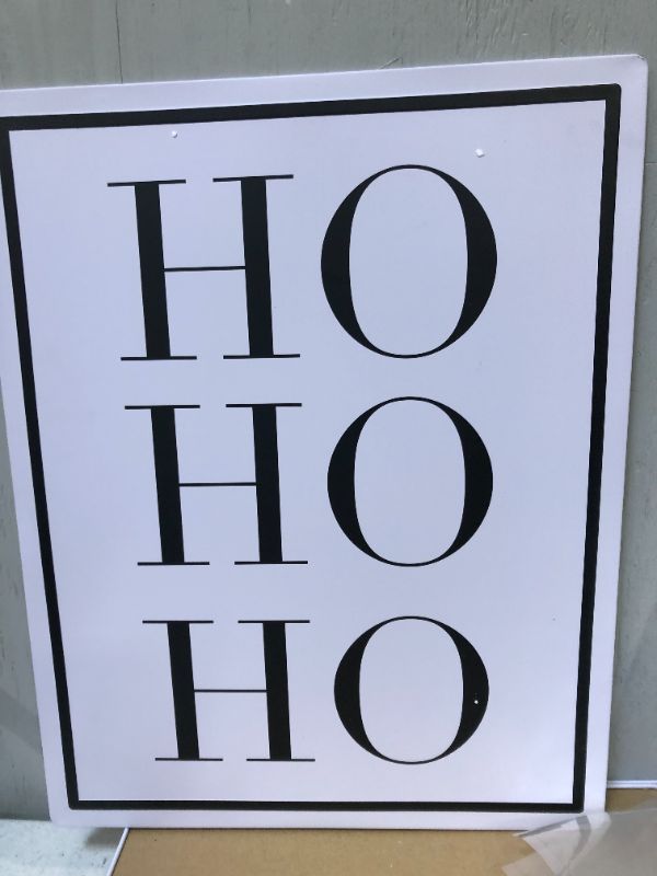 Photo 1 of 5PK LAVENDER "HO HO HO" METAL CHRISTMAS SIGN HOME DECOR 20"X15.5"