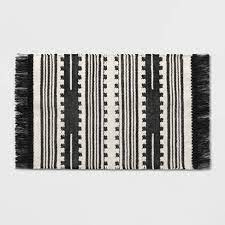 Photo 1 of 2'x3' Sylviidae Stripe Woven Accent Rug Black - Opalhouse™
