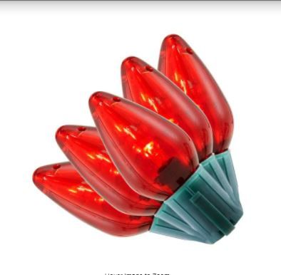 Photo 1 of 16 ft. 25-Light LED Red and white C9 Super Bright Steady Lit String Light
