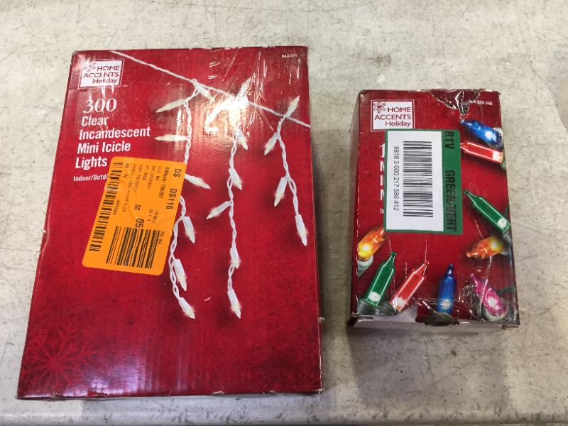 Photo 1 of 2 boxes of generic christmas lights -- color and white lights 