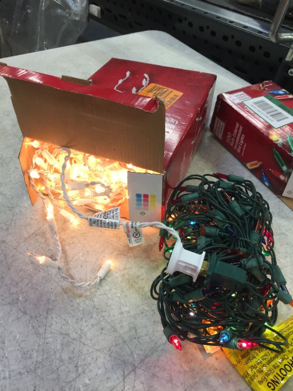Photo 1 of 2 boxes of generic christmas lights -- color and white lights 