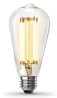 Photo 1 of 60-Watt Equivalent ST19 Dimmable Straight Filament Clear Glass Vintage Edison LED Light Bulb, Soft White
