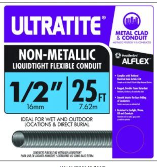 Photo 1 of 1/2 in. x 25 ft. Ultratite Liquidtight Flexible Non-Metallic PVC Conduit
NOT COMPLETE 