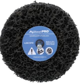 Photo 1 of 4 in. x 1 in. Non-Woven Drill Mount Quick-Strip Disc
