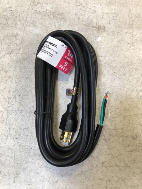 Photo 2 of 9 ft. 14/3 Medium-Duty Tool Replacement Cord in Black

