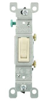 Photo 1 of 15 Amp Single-Pole Toggle Switch, Light Almond (10-Pack)
