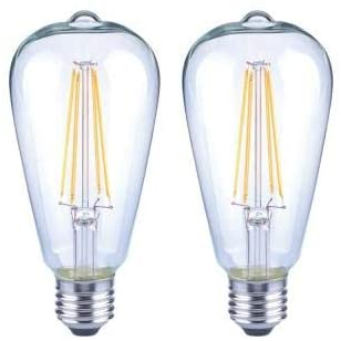 Photo 1 of 4x EcoSmart 40-Watt Equivalent ST19 Antique Edison Dimmable Clear Glass Filament Vintage Style LED Light Bulb Soft White (2-Pack)

