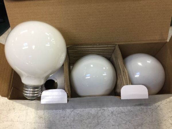 Photo 2 of 40-Watt Equivalent G25 Halogen White Decorative Globe Light Bulb (3-Pack)