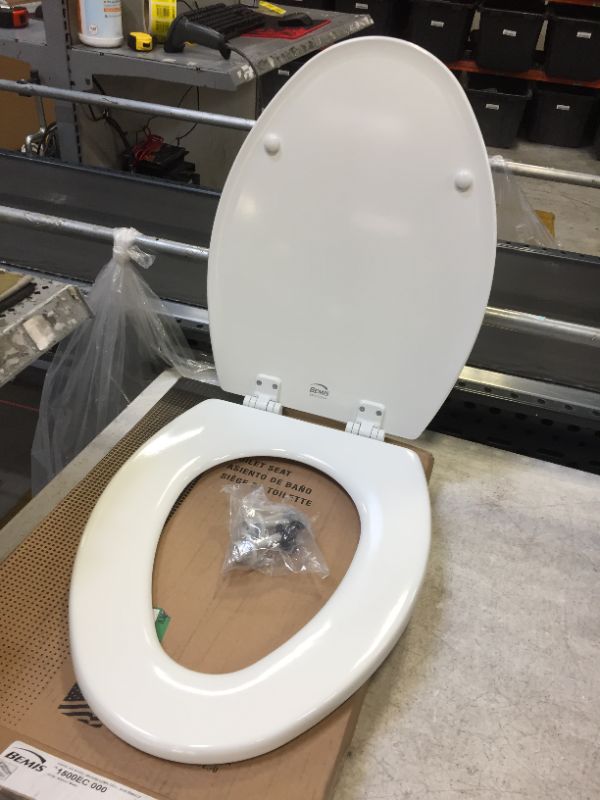 Photo 1 of Bemis 1500EC Elongated White Wood Toilet Seat