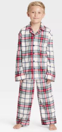 Photo 1 of Kids' Holiday Plaid Flannel Matching Family Pajama Set - Wondershop™ White
