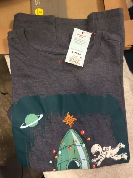 Photo 1 of Boys' Spaceship Tree Graphic Short Sleeve T-Shirt - Cat & Jack™ Blue
Size: L
