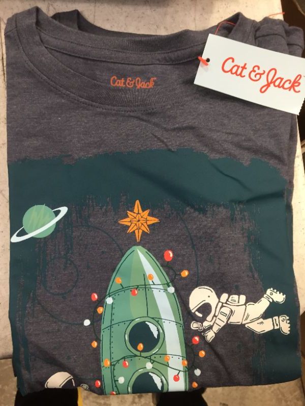 Photo 2 of Boys' Spaceship Tree Graphic Short Sleeve T-Shirt - Cat & Jack™ Blue
Size: L