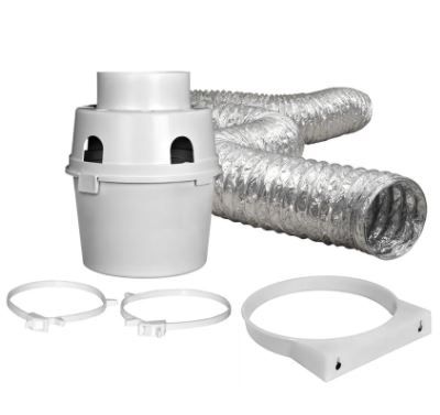 Photo 1 of 4 in. x 5 ft. Indoor Dryer Vent Kit with Flexible Duct
