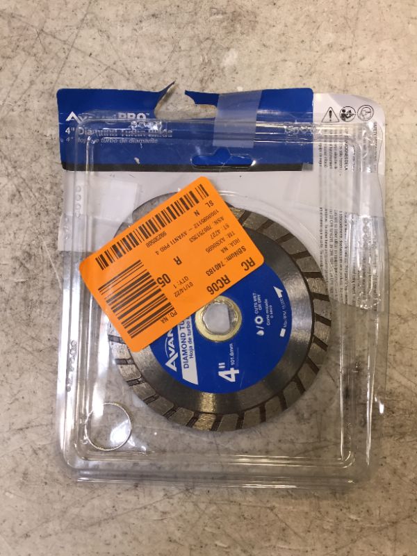 Photo 2 of 4 in. Turbo Diamond Blade
OUT OF BOX ITEM 
