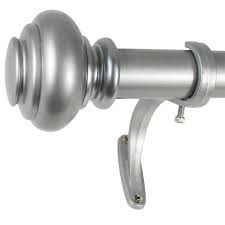 Photo 2 of 72 in. - 144 in. Single Curtain Rod in Antique Silver
