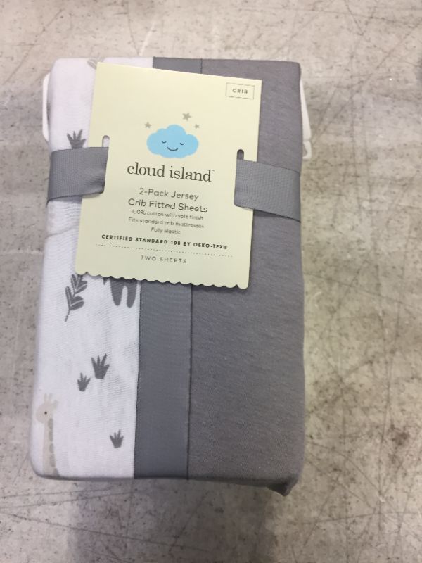 Photo 1 of Fitted Crib Sheet Jersey Sheet - Cloud Island™ Giraffes/Dark Gray 2pk-28"X52"
