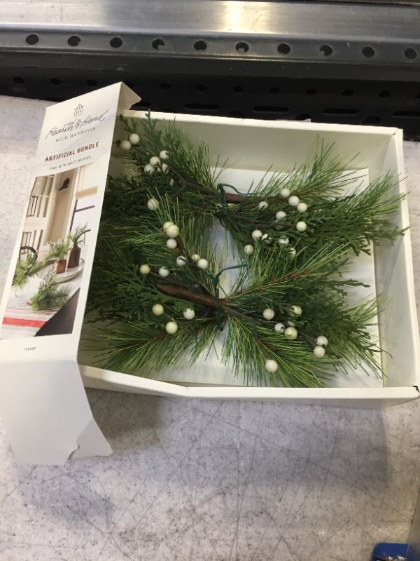 Photo 2 of 4pc Mini Faux Pine with Snowberries Plant Bundle Set - Hearth & Hand™ with Magnolia
