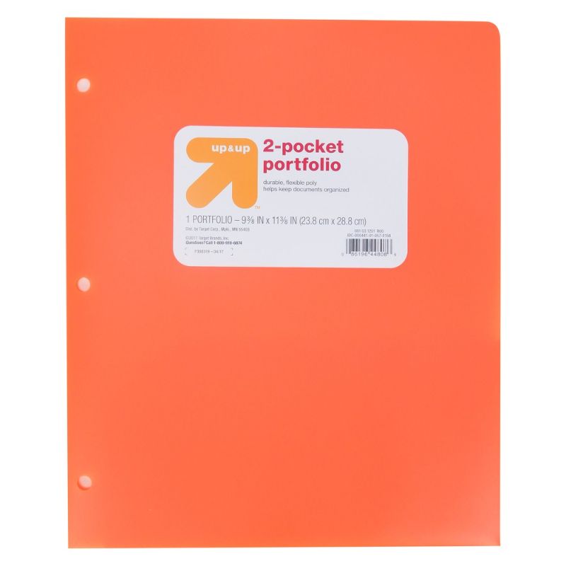 Photo 1 of 2 Pocket Plastic Folder Orange - up & up™---PACK OF 40---SOME WITH AND WITHOUT PRONGS--DIRTY FROM EXPOSURE---