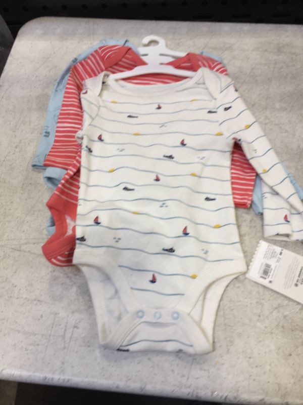 Photo 1 of Cloud Island 3pk Long Sleeve Bodysuit-6-9M