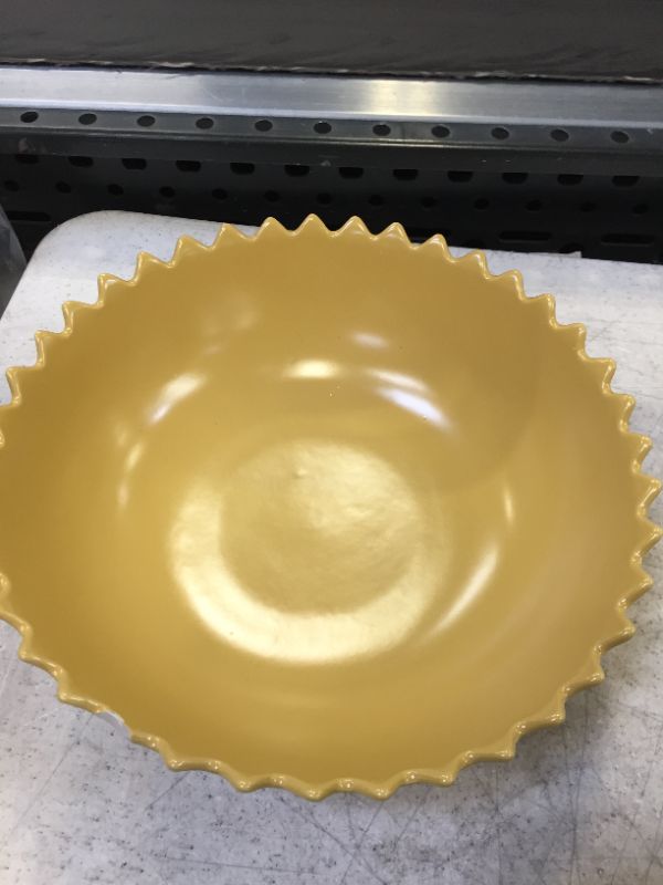 Photo 1 of 101.4oz Stoneware Pointed Sun Serving Bowl Yellow - Opalhouse™ designed with Jungalow™---ITEM HAS A SMALL CHIP---
