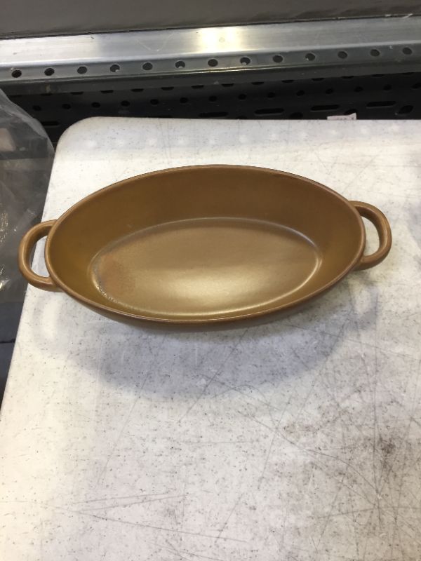 Photo 2 of 14" x 7" Stoneware Oval Baking Dish Orange - Threshold™---ITEM IS DIRTY---
