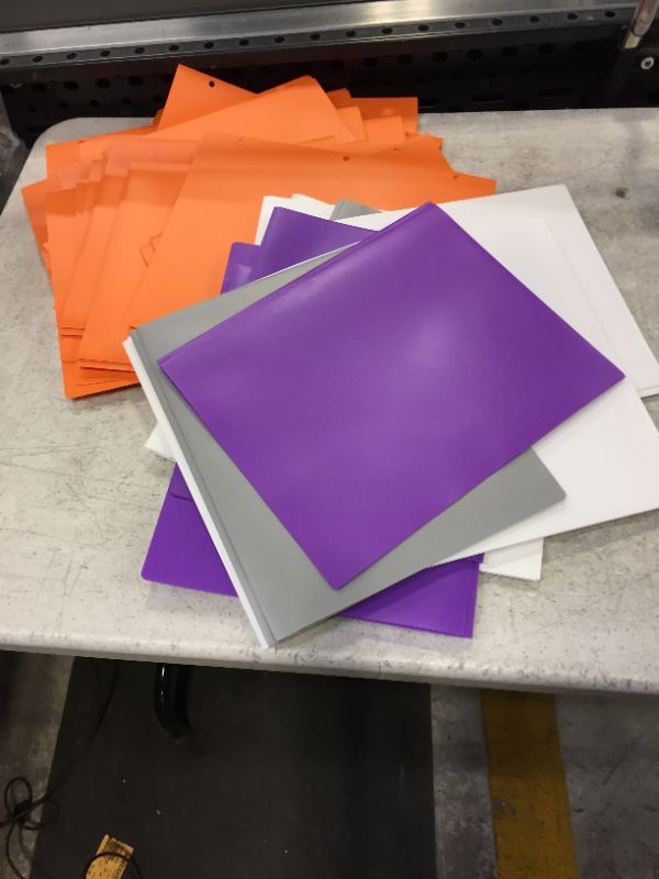 Photo 1 of 2 Pocket Plastic Folder - up&up---VARIOUS COLORS---SET OF 40---SOME WITH PRONGS AND SOME WITHOUT---DIRTY FROM EXPOSURE---