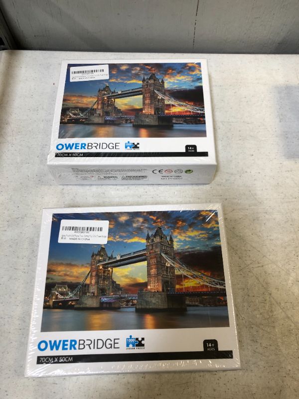 Photo 2 of Jigsaw Puzzle 1000 Pieces, Tower Bridge, CHIVENIDO Difficult Large Puzzle for Adults Teen and Kids, Educational Games, Used for Indoor Activities, Family Games, Toy Gifts (Tower Bridge) 2 PCK
