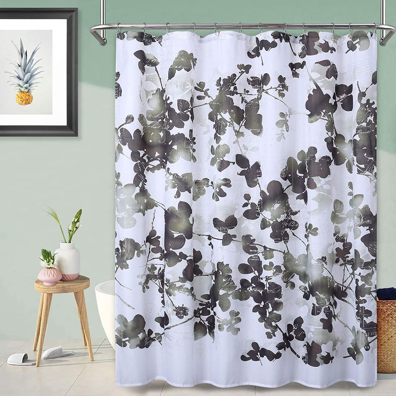 Photo 1 of CAROMIO Blackish Green Shower Curtain for Bathroom, Abstract Style Floral Leave Curtains, Premium Waterproof Soft Leaf Shower Curtains, 72 x 72 Inches, Blackish Green
