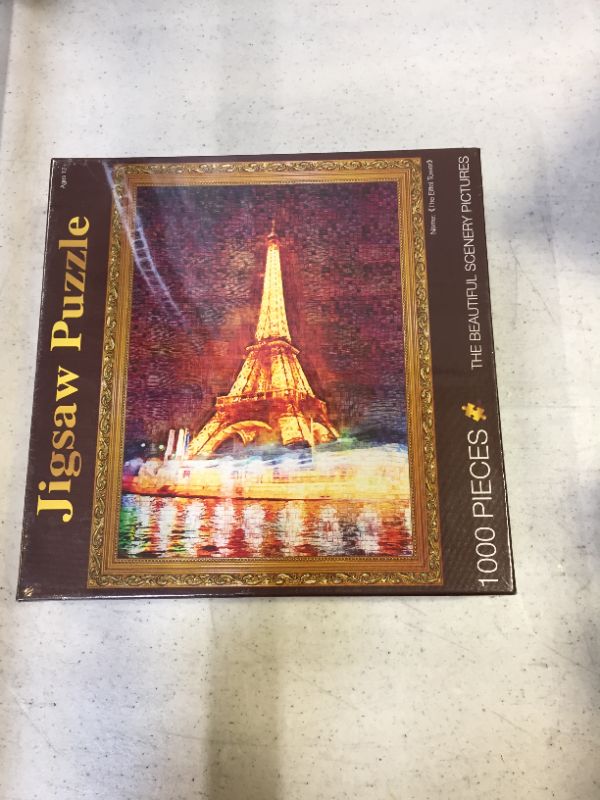 Photo 1 of Eiffel Tower Puzzle Night Lights Large Paper Puzzle 1000 Pieces Jigsaw Puzzle Kids Adult
