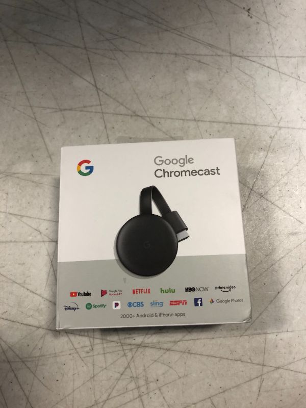 Photo 2 of Google Chromecast - Streaming Device with HDMI Cable - Stream Shows, Music, Photos, and Sports from Your Phone to Your TV
