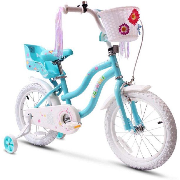 Photo 1 of Coewske Princess Kids 12 In. Boys and Girls Bicycle with Training Wheels, Blue
