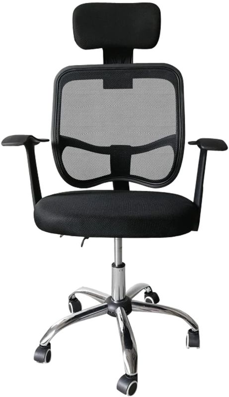 Photo 1 of Big and High Back Office Exectuive Chair, Wide Seat Adjustable Managerial Home Desk Chair, Ergonomic Desk Chair with Lumbar Support, Swivel Computer Chair for Adults (Black)
