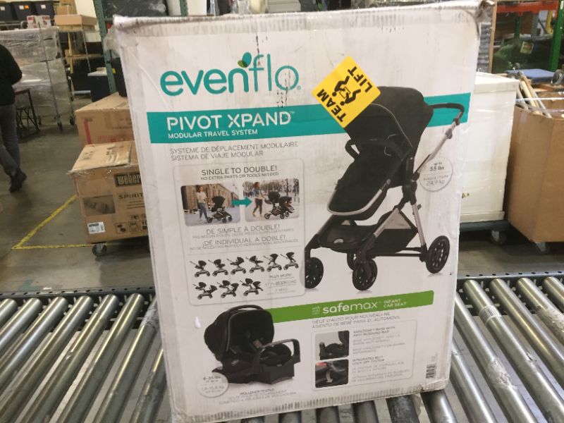 Photo 3 of Evenflo Pivot Xpand Modular Travel System with Safemax Infant Car Seat-Stallion