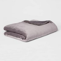 Photo 1 of 55" x 80" Microplush Weighted Blanket with Removable Cover - Threshold™ 15LB GRAY