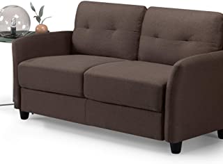 Photo 1 of ZINUS Ricardo Loveseat Sofa / Tufted Cushions / Easy, Tool-Free Assembly, Chestnut Brown