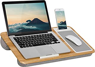 Photo 1 of LapGear Home Office Lap Desk with Device Ledge, Mouse Pad, and Phone Holder - Oak Woodgrain - Fits Up to 15.6 Inch Laptops - Style No. 91589
