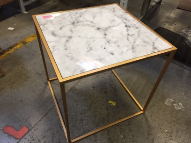 Photo 3 of 18" Holmes Accent Table White/Gold - WyndenHall
