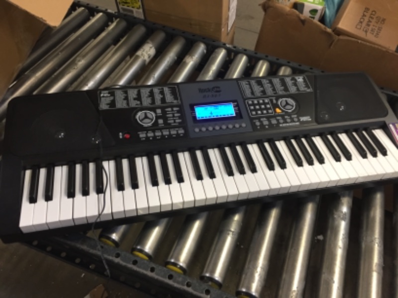 Photo 1 of RockJam 61 Key Keyboard Piano With LCD Display Kit, Keyboard Stand, Piano Bench, Headphones, Simply Piano App & Keynote Stickers
