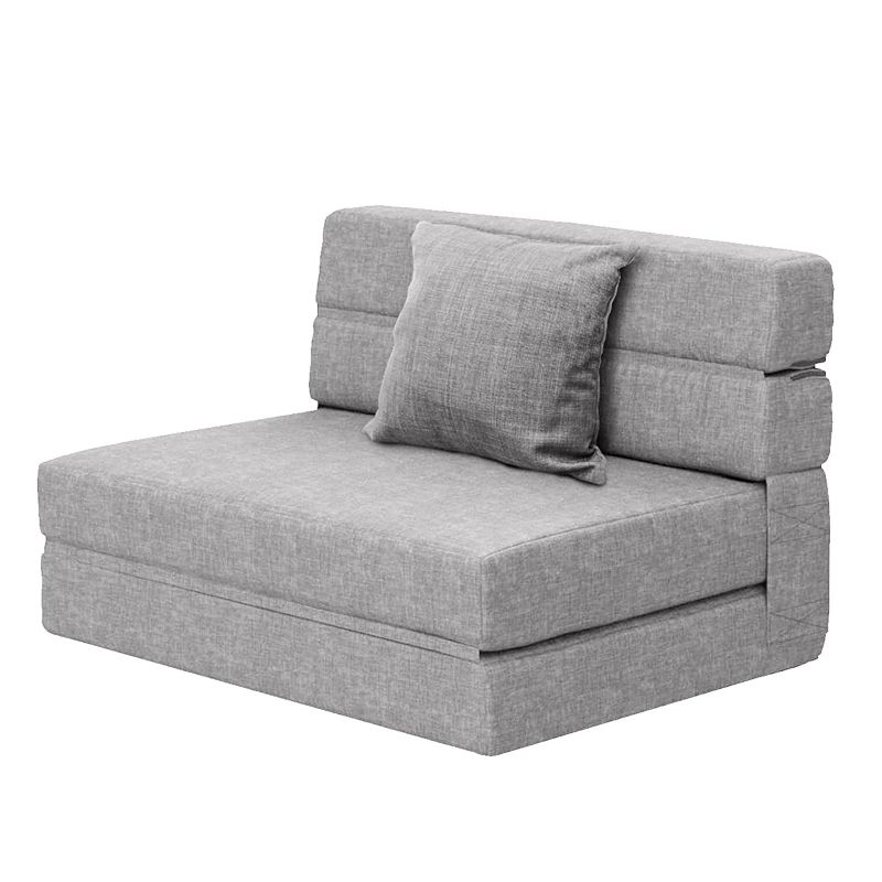 Photo 1 of ANONER Folding Sleeper Chair Sofa Bed Lazy Couch with Pillow, Twin Size, Light Gray
