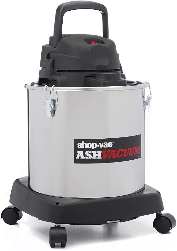 Photo 1 of  Ash Dry Vac with Dolly, Stainless Steel Tank, 5 gal, Long Hose, 6.3 Amps, 1-Pack

