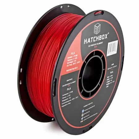 Photo 1 of  HATCHBOX 3D PLA-1KG1.75-RED PLA 3D Printer Filament, Dimensional Accuracy +/- 0.