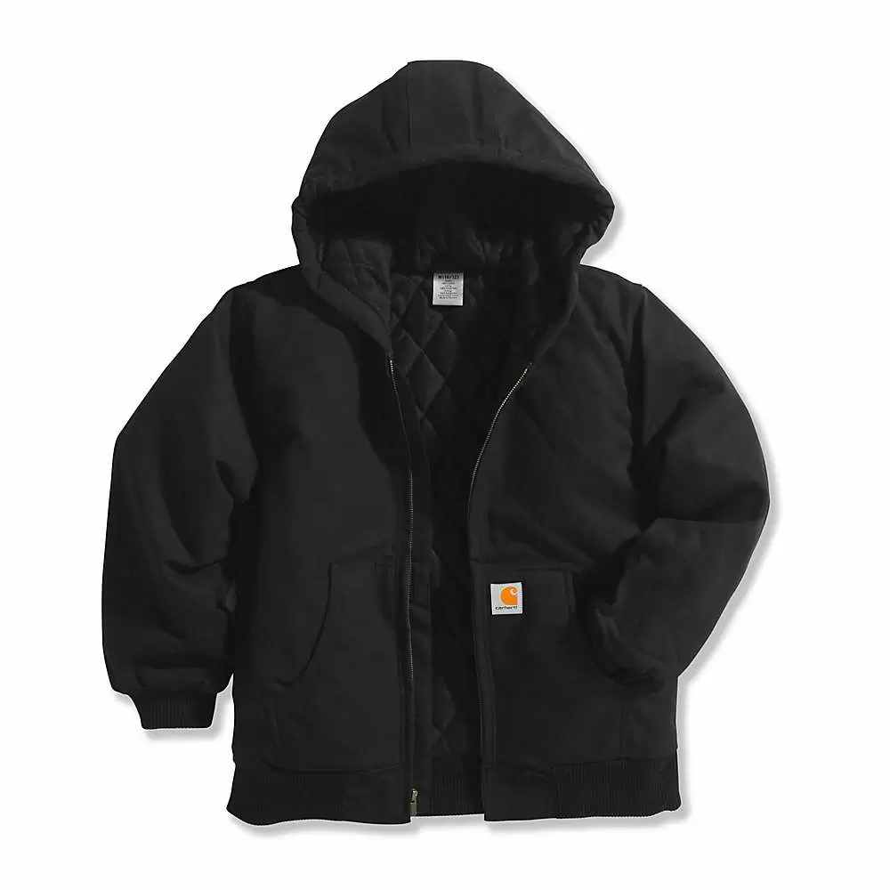 Photo 1 of  Carhartt Big Boys' Active Quilted Flannel Lined Jacket, Caviar Black, Medium-10/