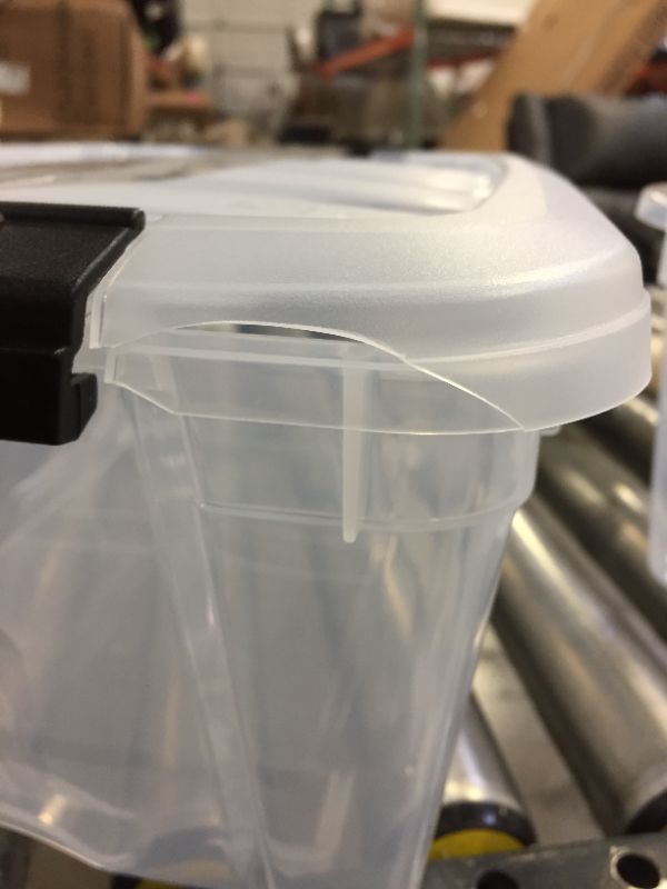 Photo 3 of 12 Qt. Stack and Pull Storage Box in Clear
