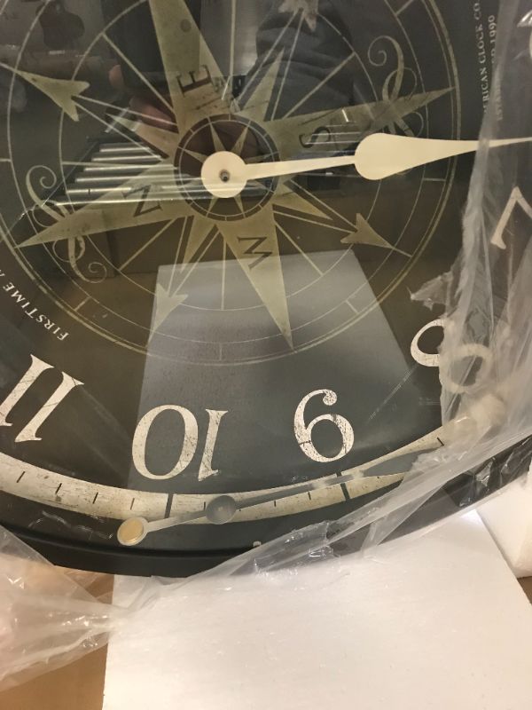 Photo 3 of 24" Compass Rose Wall Clock Oil Rubbed Bronze - FirsTime & Co.

