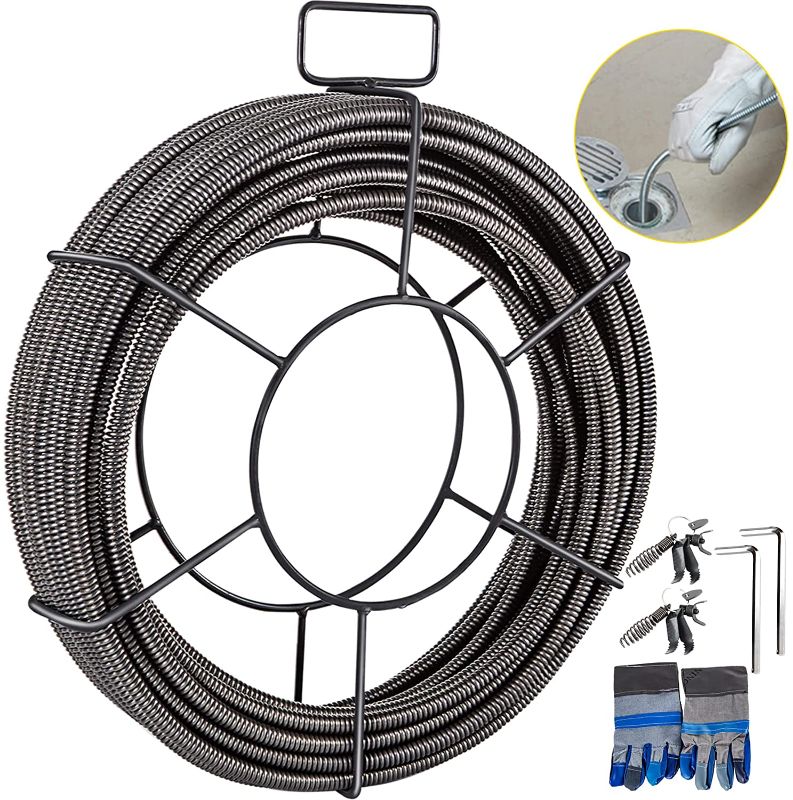 Photo 1 of Mophorn Drain Cleaning Cable 100 Feet x 1/2 Inch Solid Core Cable Sewer Cable Drain Auger Cable Cleaner Snake Clog Pipe Drain Cleaning Cable Sewer Drain Auger Snake Pipe