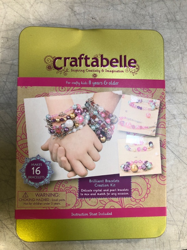 Photo 1 of Craftabelle – Brilliant Bracelets Creation Kit – Bracelet Making Kit – 492pc Jewelry Set with Crystal and Pearl Beads – Arts & Crafts for Kids Aged 8 Years + (CF2442Z)
