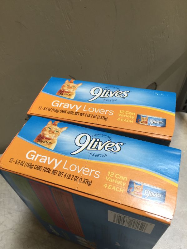Photo 2 of 9 Lives 12 Count 5.5 Oz Gravy Lovers Variety Pack Cat Food
2 pack 
exp march 5 2022
