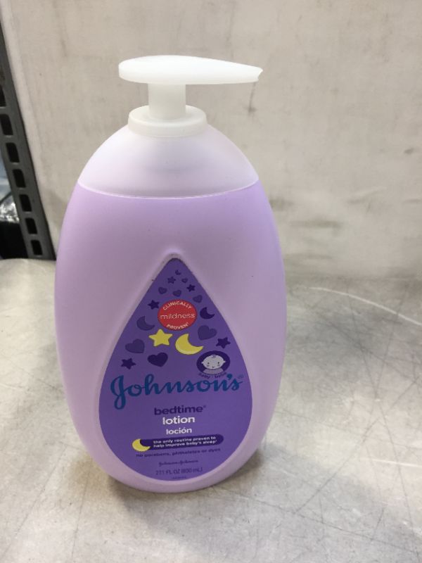 Photo 2 of Johnson's Moisturizing Bedtime Baby Body Lotion with Coconut Oil & Relaxing NaturalCalm Aromas to Help Relax Baby, Hypoallergenic, Paraben- & Phthalate-Free Baby Skin Care, 27.1 fl. Oz
